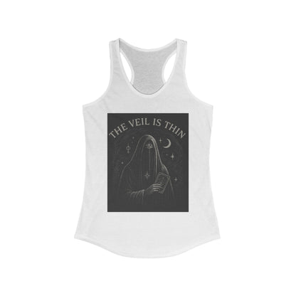 The Veil is Thin Mystic Graphic Tee | Women's Racerback | Boho Style Top | Perfect for Samhain