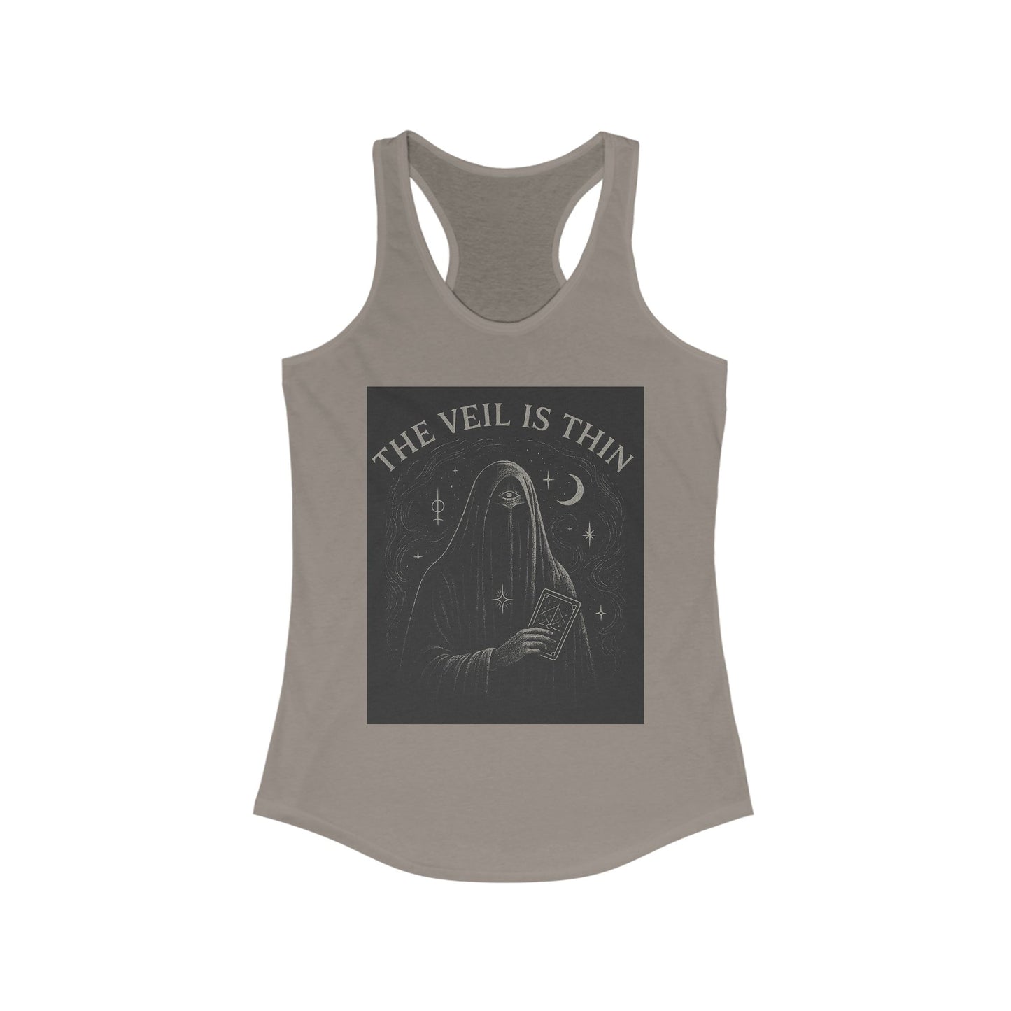The Veil is Thin Mystic Graphic Tee | Women's Racerback | Boho Style Top | Perfect for Samhain