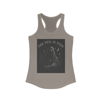 The Veil is Thin Mystic Graphic Tee | Women's Racerback | Boho Style Top | Perfect for Samhain