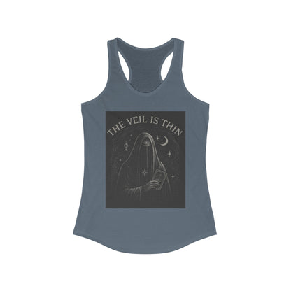 The Veil is Thin Mystic Graphic Tee | Women's Racerback | Boho Style Top | Perfect for Samhain