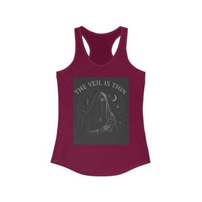 The Veil is Thin Mystic Graphic Tee | Women's Racerback | Boho Style Top | Perfect for Samhain