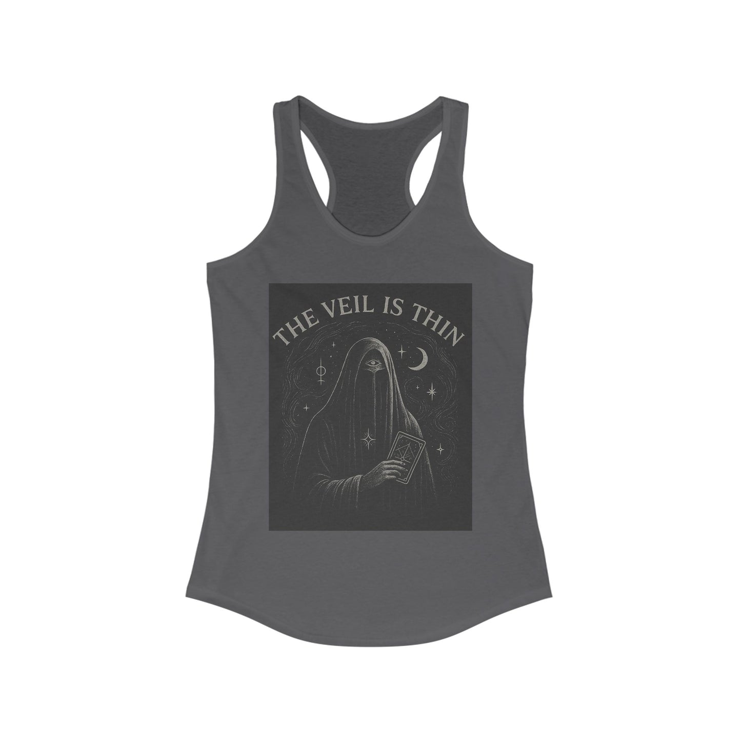 The Veil is Thin Mystic Graphic Tee | Women's Racerback | Boho Style Top | Perfect for Samhain