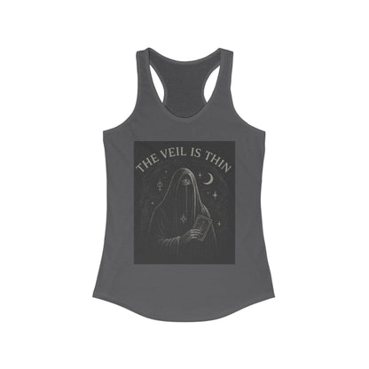 The Veil is Thin Mystic Graphic Tee | Women's Racerback | Boho Style Top | Perfect for Samhain