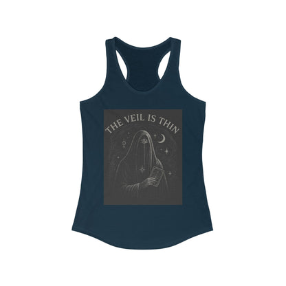 The Veil is Thin Mystic Graphic Tee | Women's Racerback | Boho Style Top | Perfect for Samhain