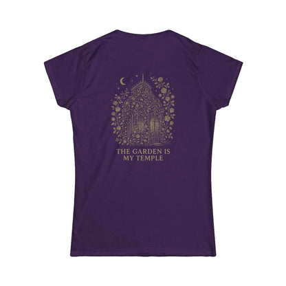 Garden-Inspired Women's Softstyle Tee - "The Garden Is My Temple"